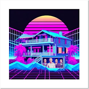 Vaporwave Suburban Cityscape Posters and Art